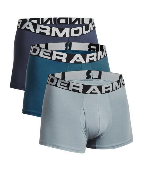 新品 アンダーアーマー ボクサー 3枚 3XL 4L 紺 グレー チャージドコットン パンツ ジョグ 3インチ 1363616 UNDER ARMOUR 即決