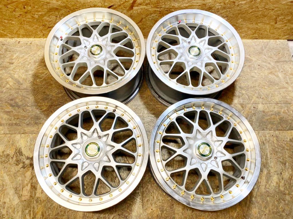 majolica 17インチ 深リム 8J+35 9J +38 PCD114.3-4/5H マルチ メッシュ 4本 検シュティッヒザウバーRAYS4穴W30S13180SXRF123旧車