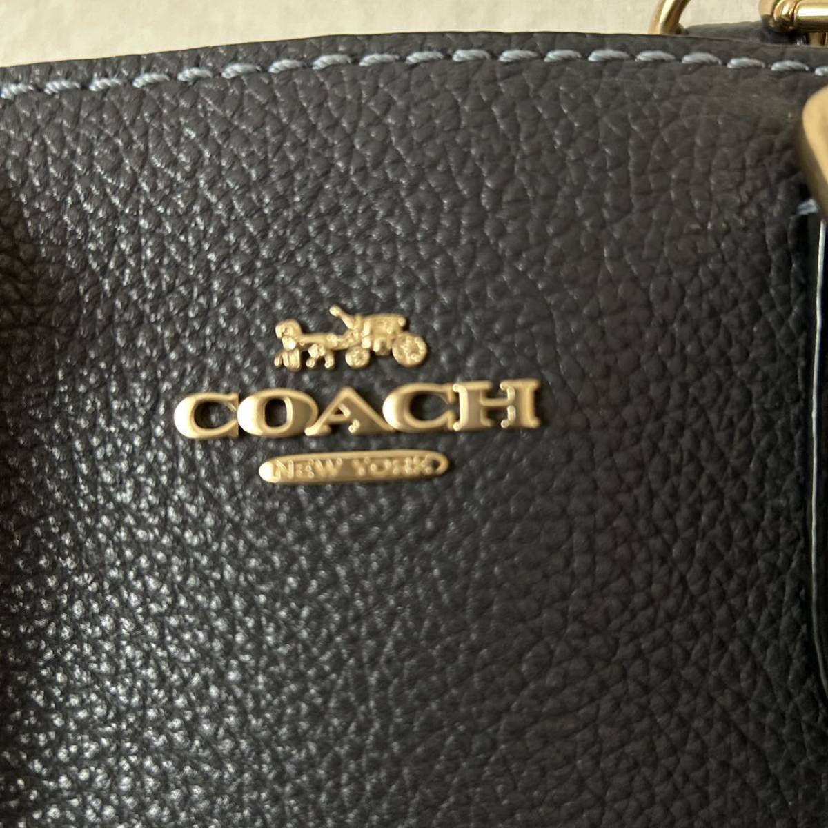 COACH コーチ ハンドバッグ 2way ダークブルー 紺色 極美品 黒系 