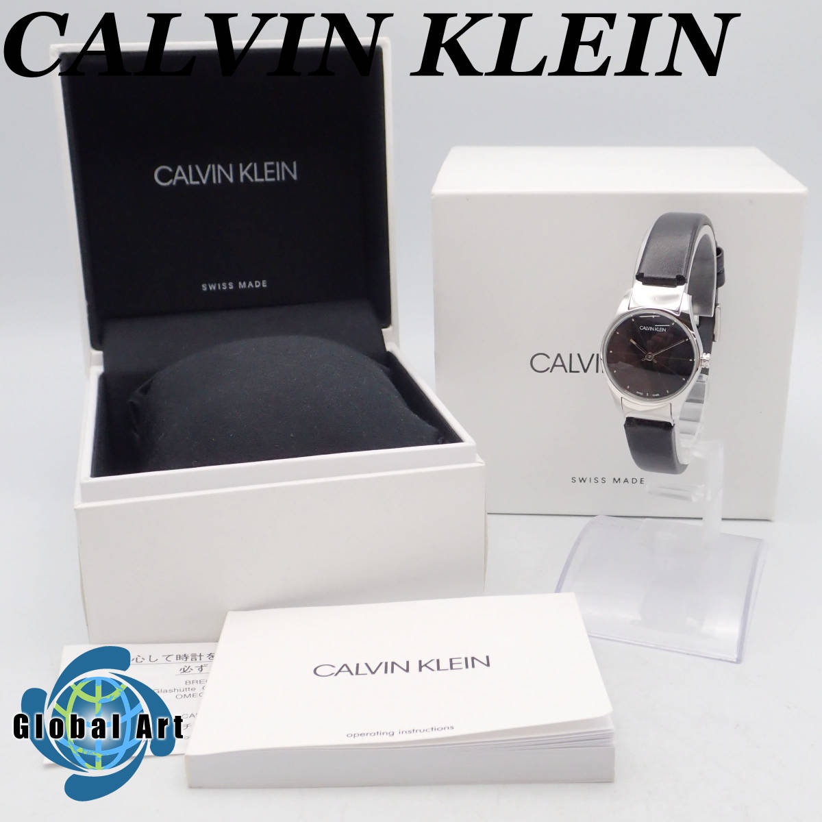 う05505【極美品】Calvin Klein カルバンクライン/クラシックトゥー/クオーツ/レディース腕時計/K4D231/ケース・取扱説明書付