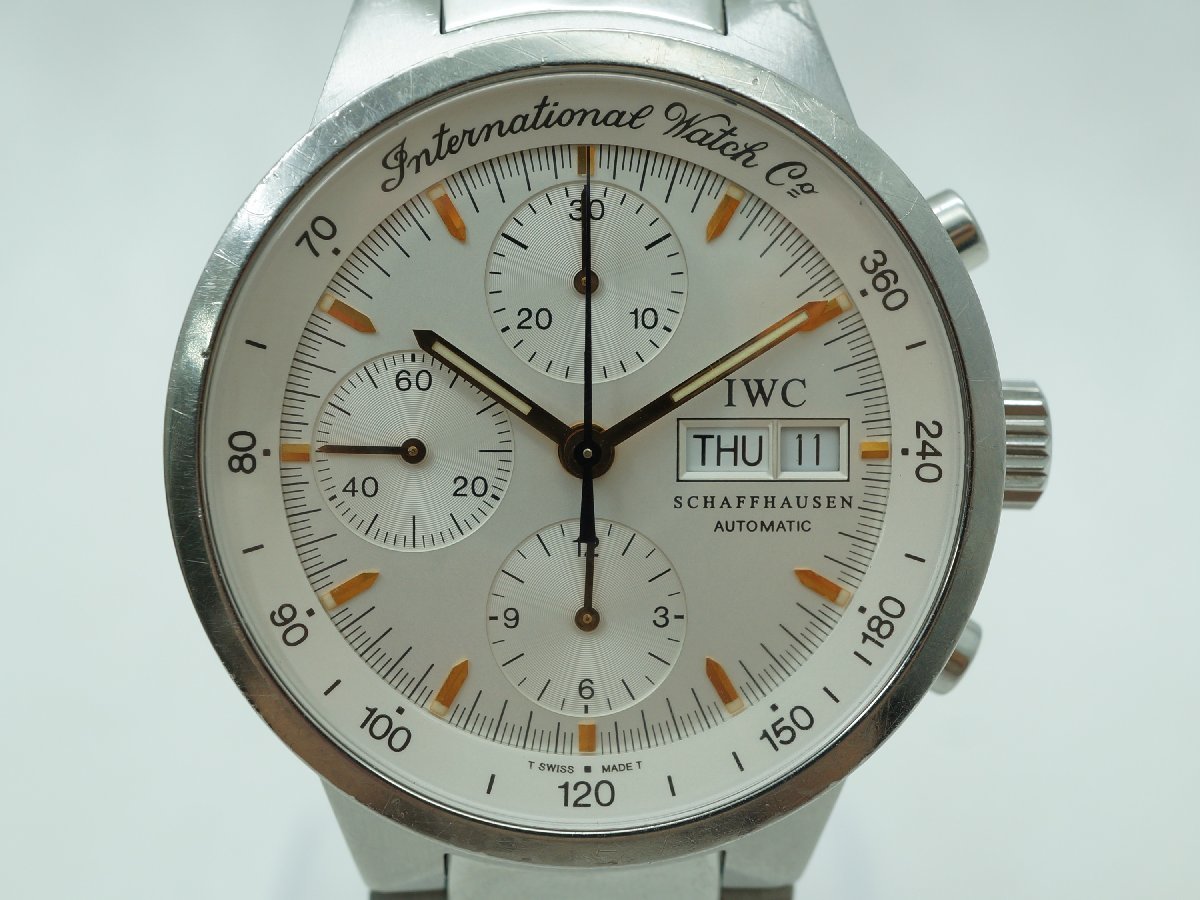 ☆【中古】IWC IW370713 GSTクロノグラフ 腕時計 自動巻き メンズ シルバー×ゴールド k_w 23-1257