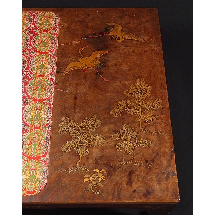 美術品・アンティーク・コレクション 大正時代初期 鶴 漆 金の絵付け
