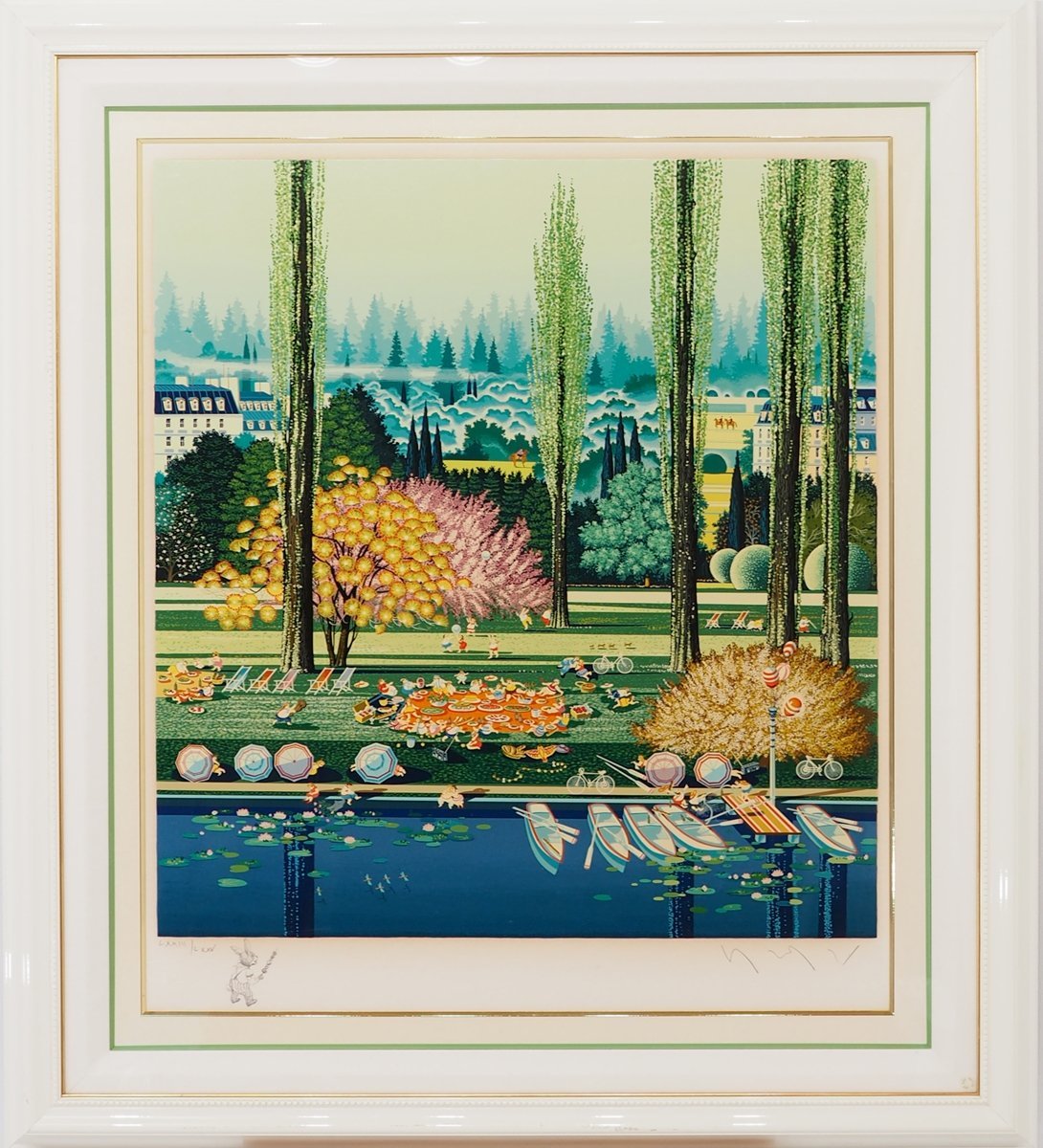 版画】【渡鹿庵】[ヒロ・ヤマガタ] 8192 絵画 リトグラフ 「ピクニック 
