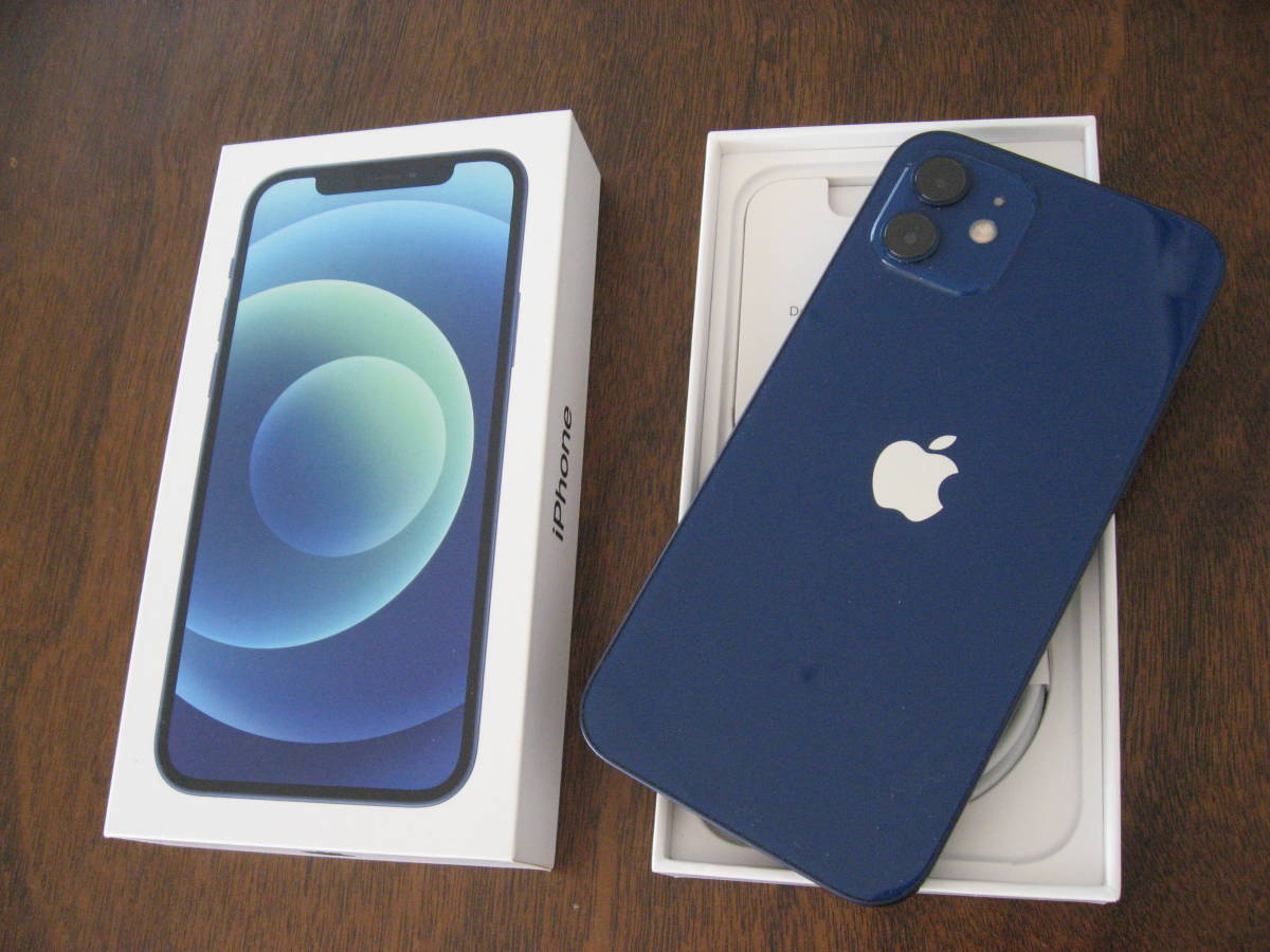 iphone12】ブルー青128GB／au／バッテリー89％／SIMロック解除☆美品