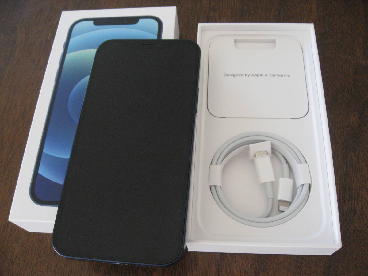iphone12】ブルー青128GB／au／バッテリー89％／SIMロック解除☆美品