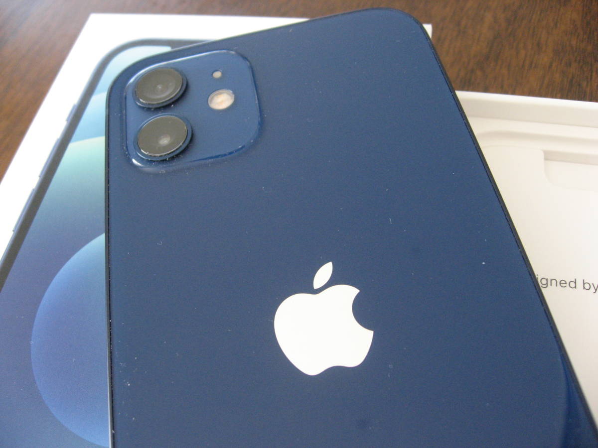 Apple iPhone 12 128GB ブルー 本体 SIMロックなし iphone12】ブルー青128GB／au／バッテリー89％／SIMロック解除☆美品