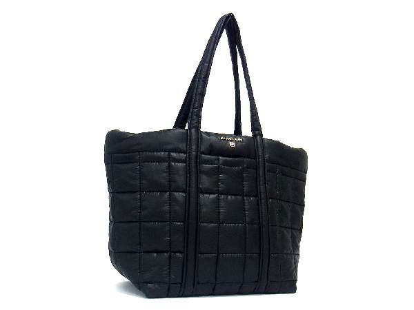 1円 ■新品■未使用■ MICHAEL KORS マイケルコース スターリング ナイロン キルティング トート ハンドバッグ ブラック系 AL1974