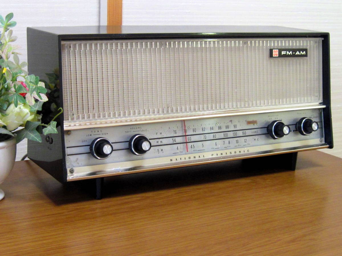 ◇昭和を伝える逸品☆ナショナルFM/AM真空管ラジオ[RE-830]☆整備済