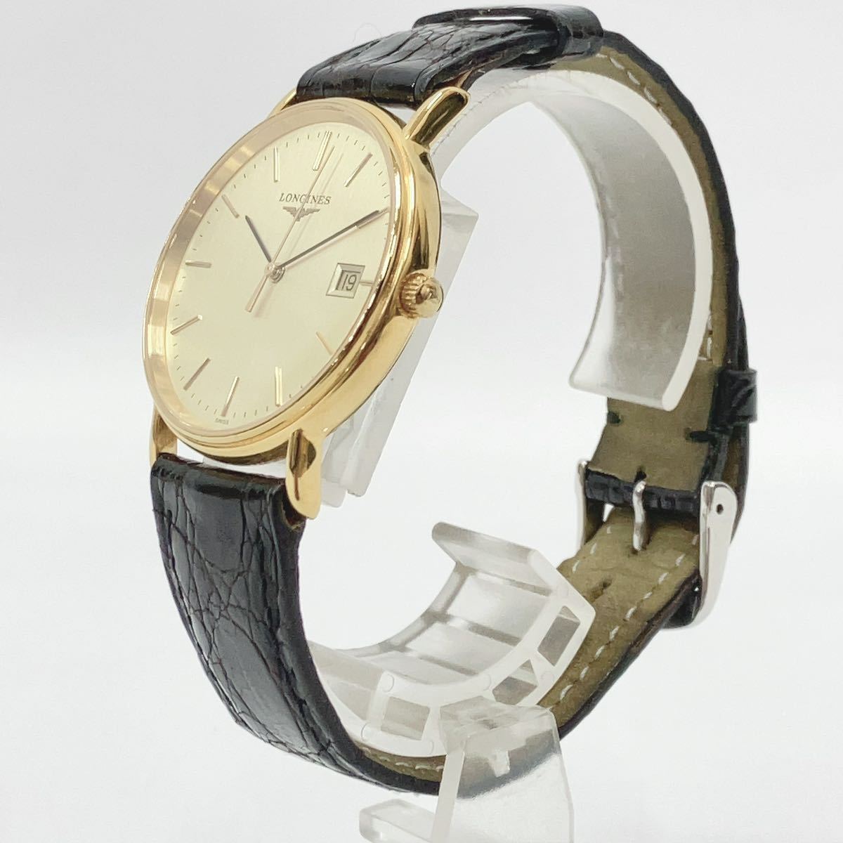 LONGINES ロンジン QZ L4.720.2 プレセンス デイト ラウンド ゴールド 