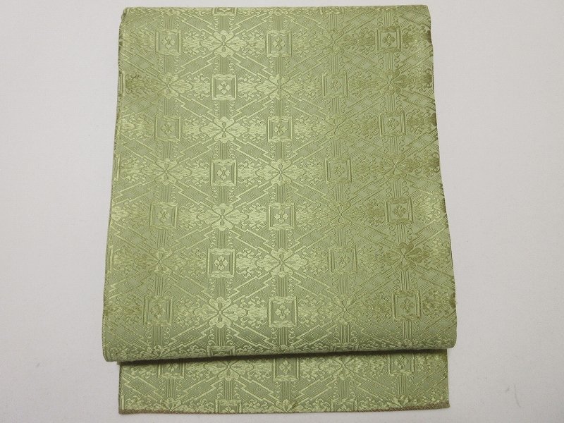 ドークブア■全通柄袋帯　紋屋井関　御寮織　蜀江　柳茶　極上の逸品　C29