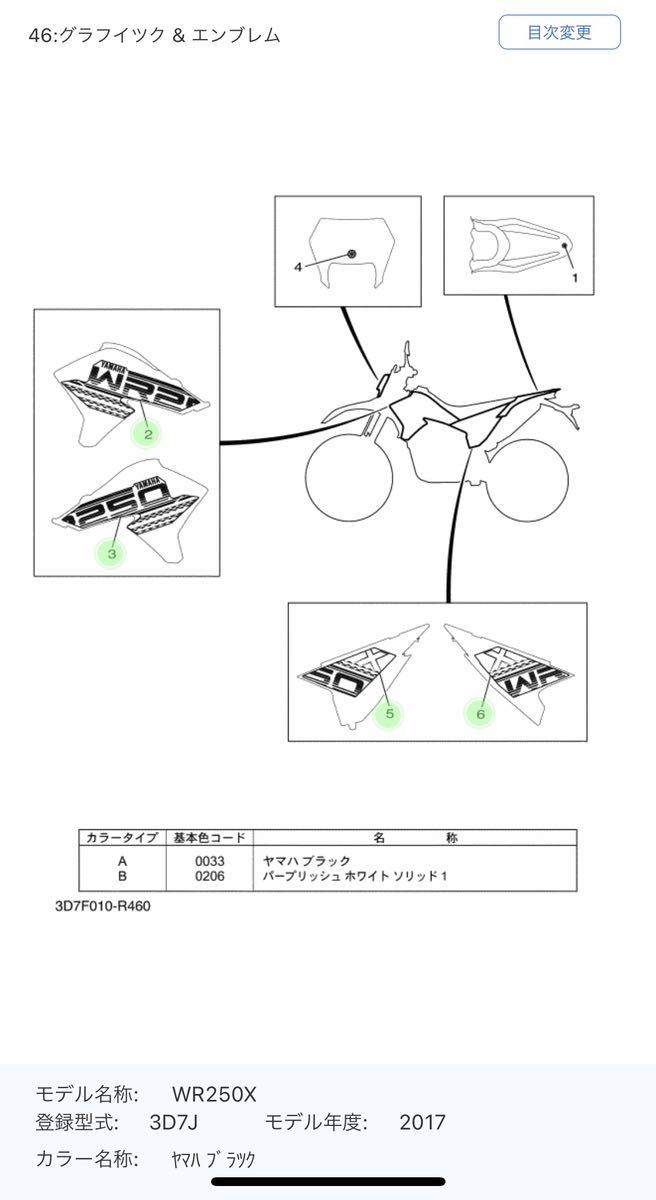 WR250X デカール 4点セット ヤマハブラック 純正 未使用 外装 カウル 