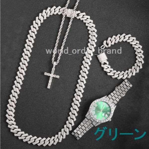 プラチナptp ダイヤモンドcz マイアミキューバン チェーン ネックレス 