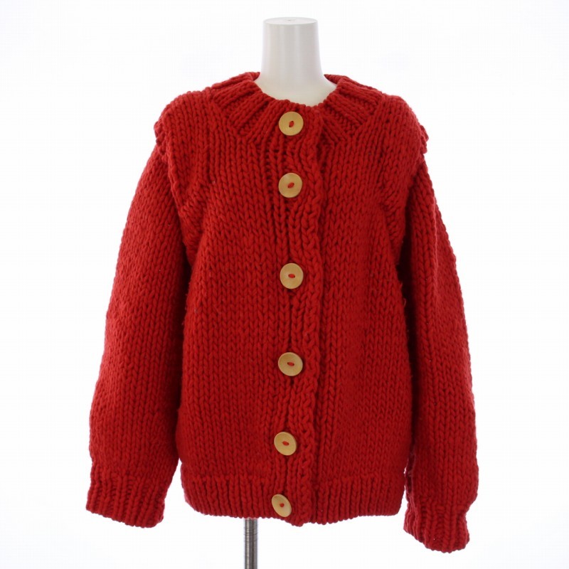 エトレトウキョウ ETRE TOKYO ニット カーディガン 長袖 厚手 ウール F 赤 レッド 1220504077-0 /BM レディース