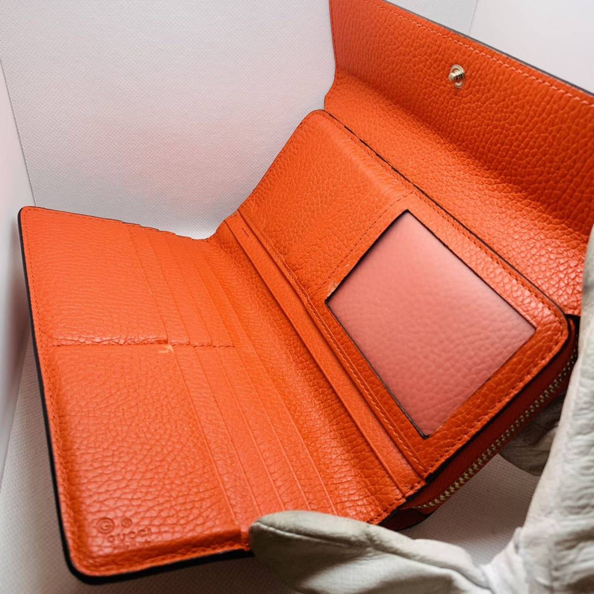 付属品あり美品】グッチ GUCCI ラウンドファスナー 三つ折り長財布 