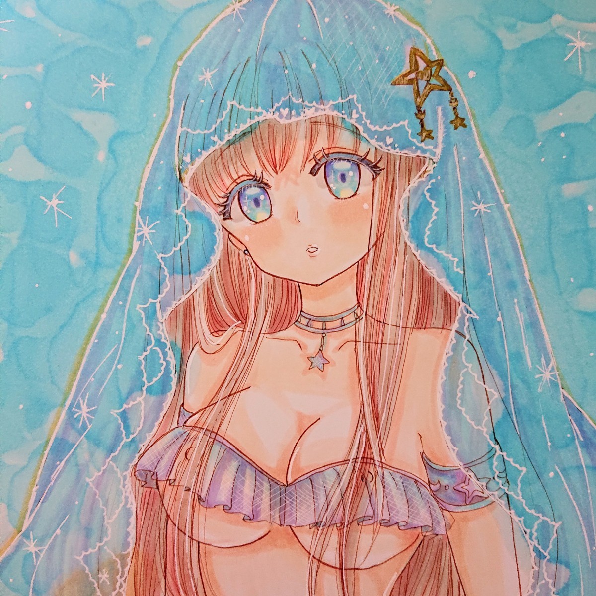 A4】人魚から人間へ オリジナル手描きイラスト(手描きイラスト)｜売買