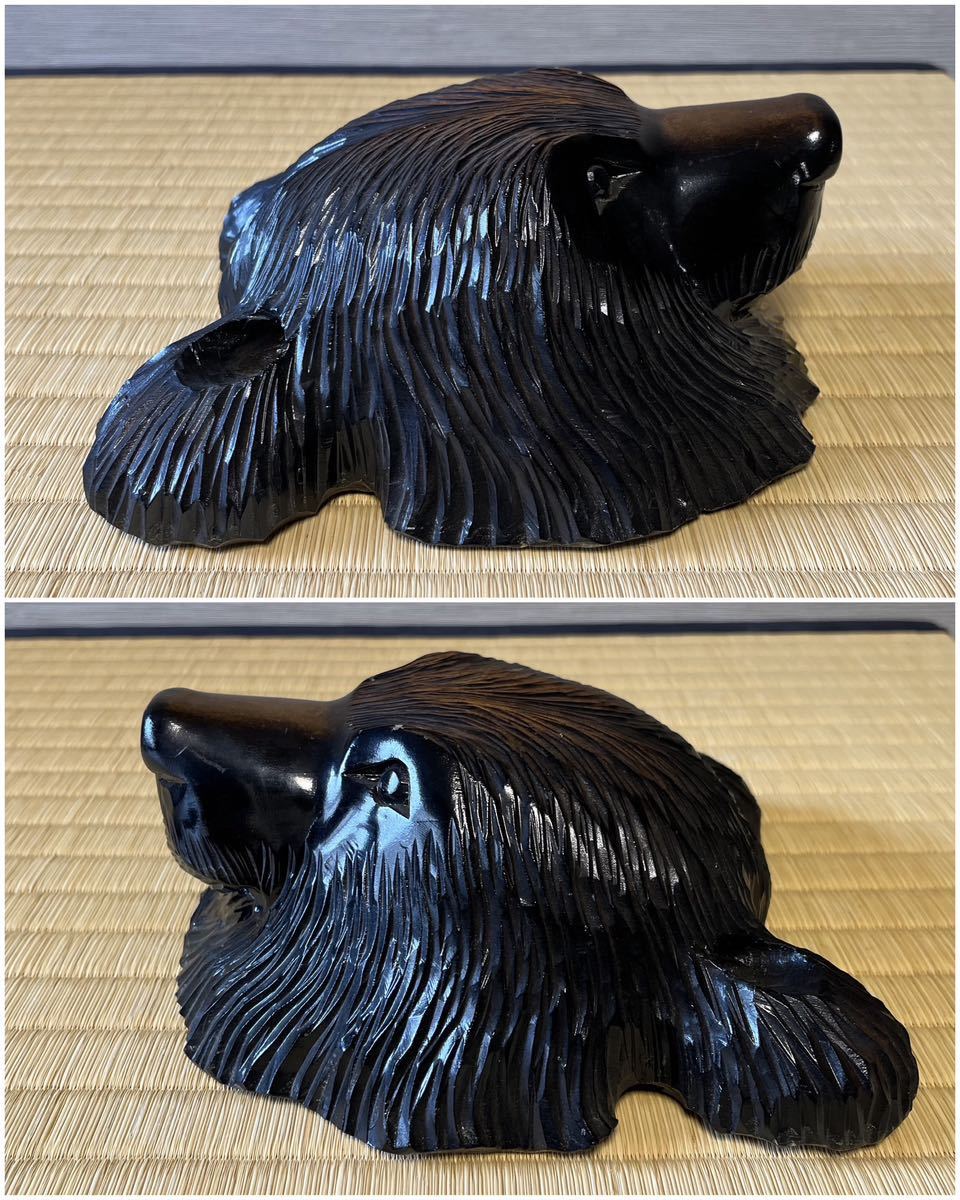 木彫りの熊】裏彫有り 壁掛け 木彫り 熊 くま クマ 北海道 民芸 縦約