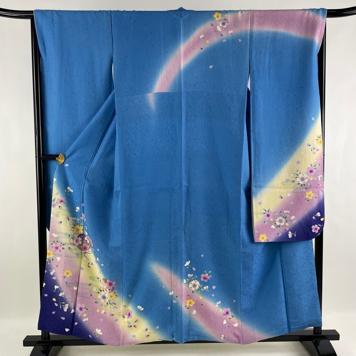振袖 美品 名品 桜 ヱ霞 金彩 ぼかし 水色 袷 身丈157.5cm 裄丈