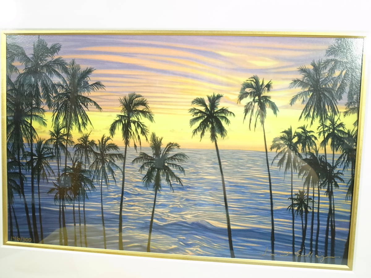 絵画 デイビッド・ガエーゴス ヒロベイガーデン シルクスクリーン 海