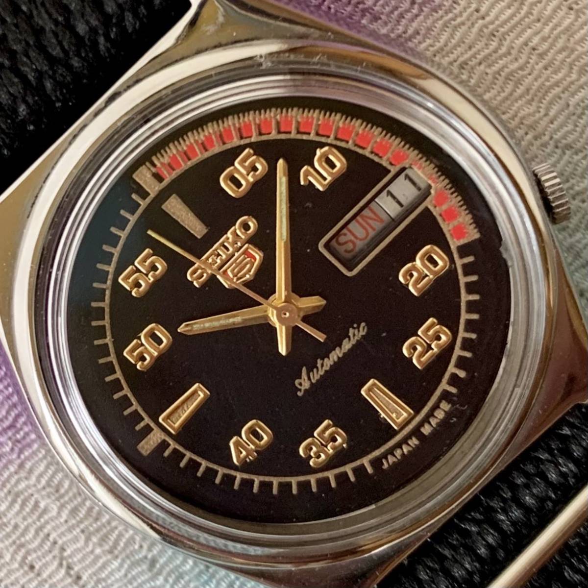稼働】SEIKO5 スポーツ 自動巻き 腕時計 デイデイト メンズ ビンテージ 