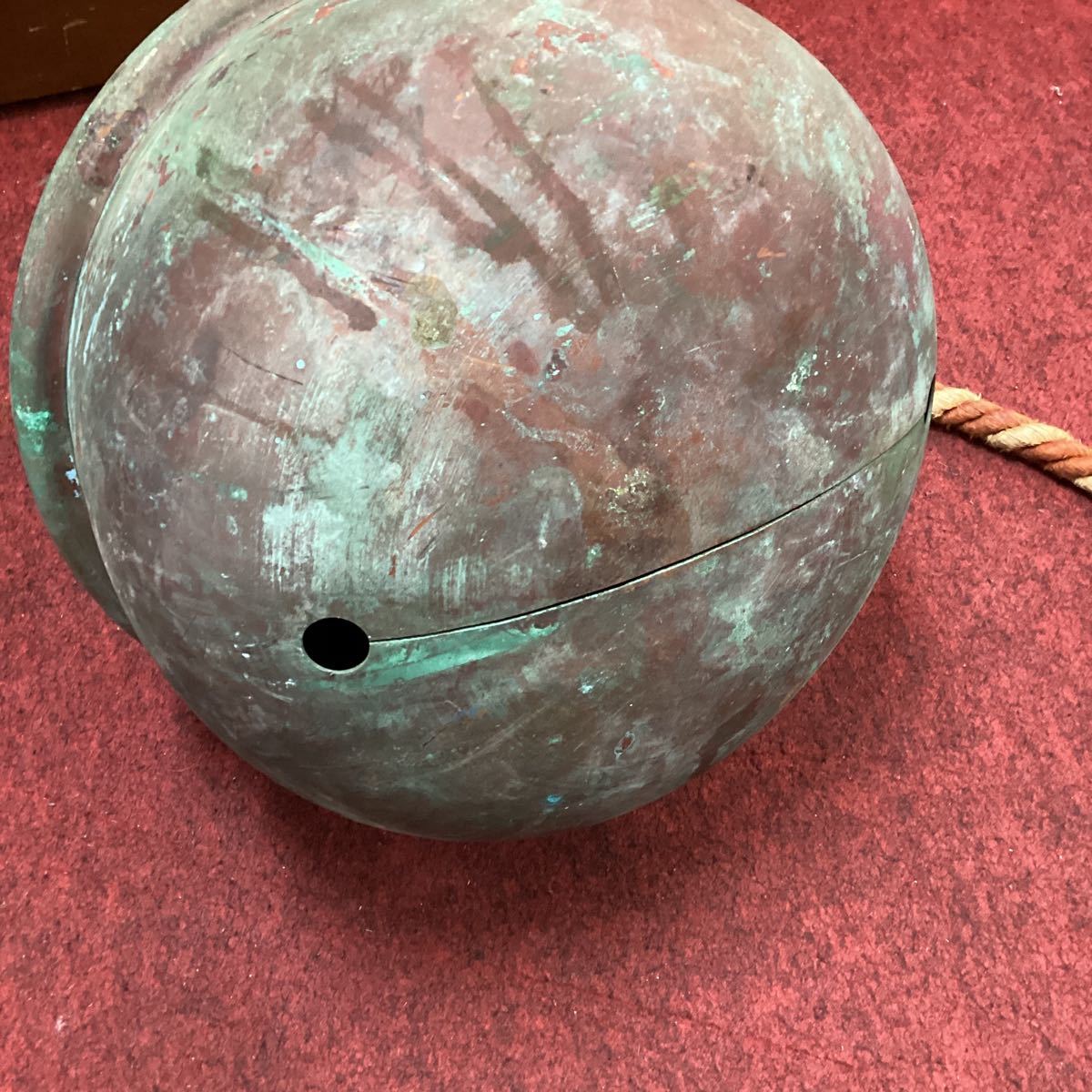 希少 特大 直径30cm 神社の鈴 大鈴 古鈴 神具 吊り鈴 銅 鈴玉無し 鈴 