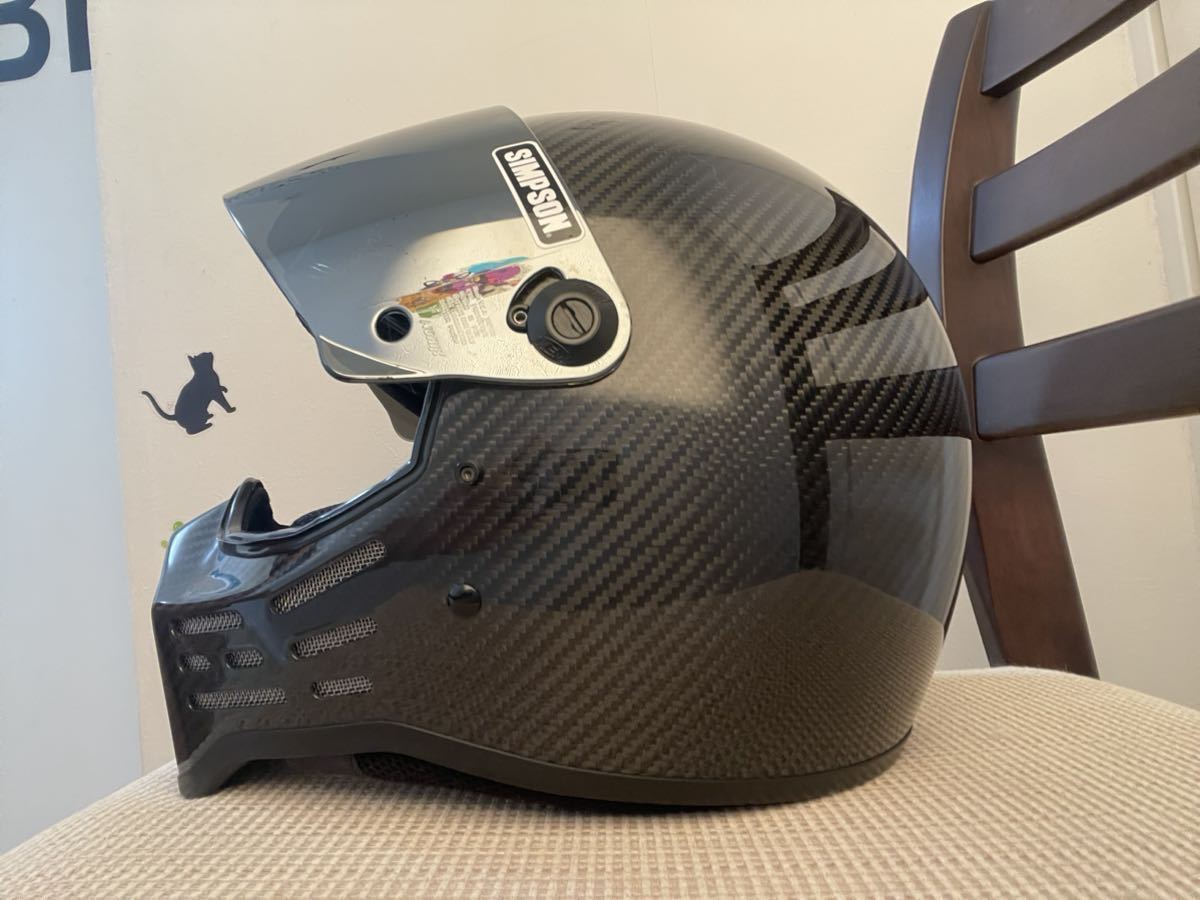 最終値下げ！シンプソン M30 カーボン ミラーシールド付き 美品 