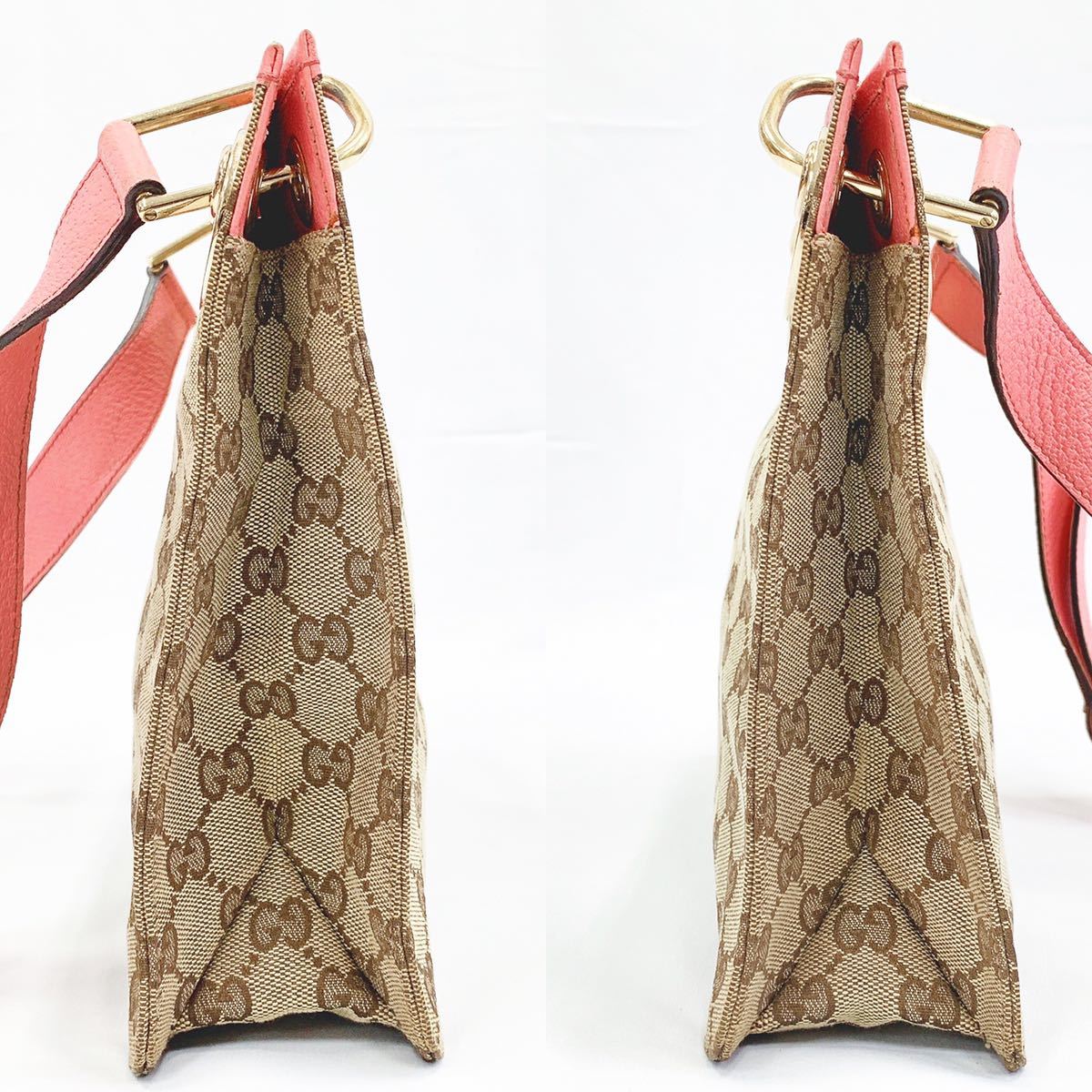 GUCCI グッチ 120841 213048 GGキャンバス×レザー ゴールド金具 ワン 