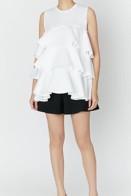 ヨーコチャン YOKO CHAN ノースリーブラッフルレイヤーカットソー 38