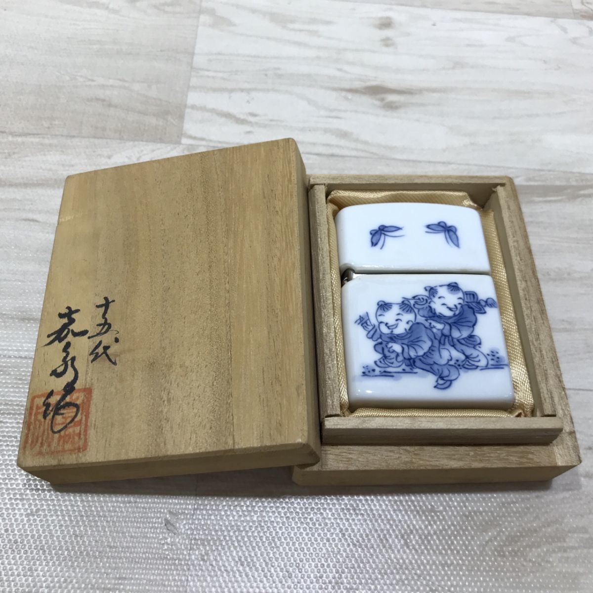 ZIPPO ジッポー 陶磁器 九州 平戸藩窯 三川内焼 十五代 嘉泉窯 木箱入 
