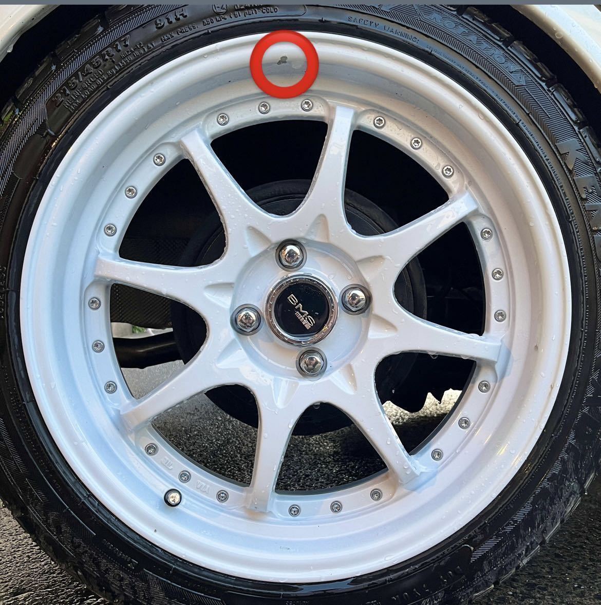 美品】 BMS 17インチ 7J＋40 100 4穴 215/45R17 KR20 バリ山 4本セット 