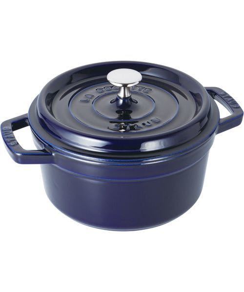 未使用 staubストウブ ピコココットラウンド グランブルー20cm 未使用 staubストウブ ピコココットラウンド グランブルー20cm