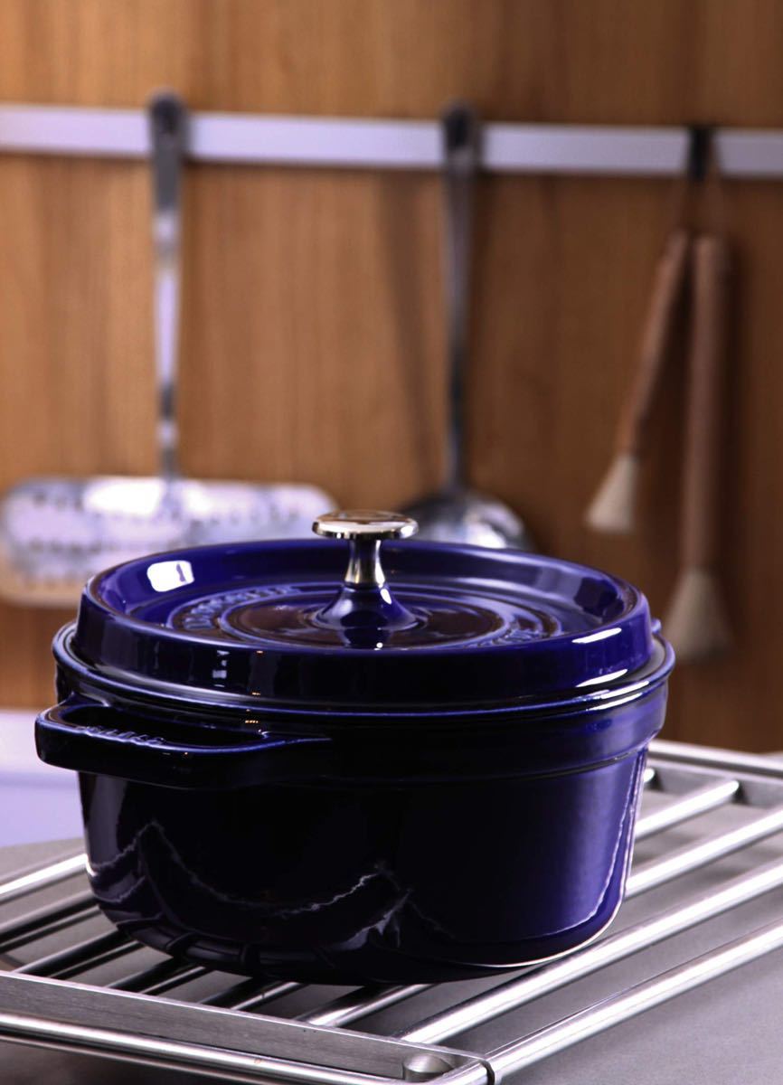 未使用 staubストウブ ピコココットラウンド グランブルー20cm 両手 