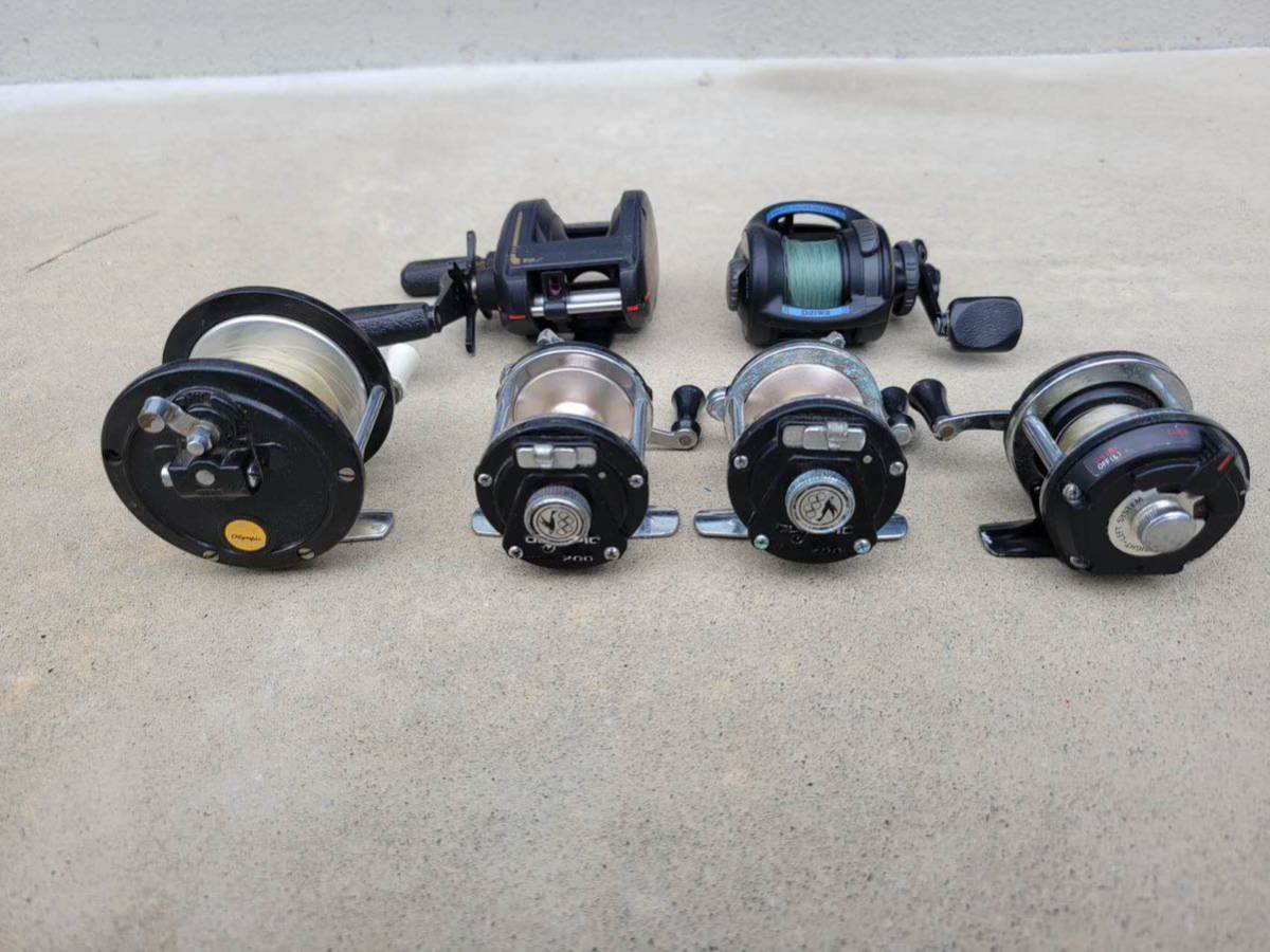 Daiwa/Olympic/RYOBI　Mini手動リール【Olympic 200 x2/No.41】【Daiwa ST-10/GS　など 6点セット 手動回転OK　中古品　(03-0.18)