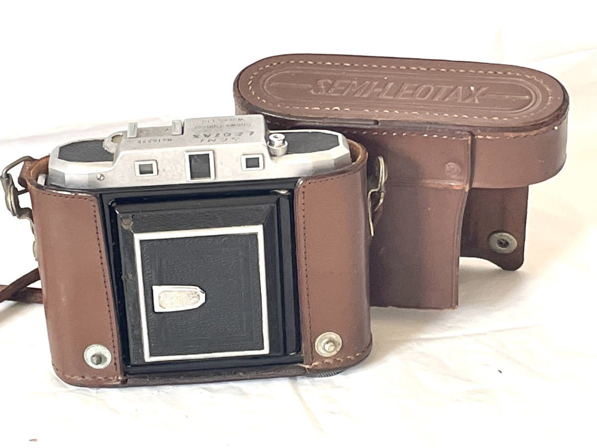 レトロなジャンク品 Leotaxフィルムカメラ レオタックス 革ケース付き
