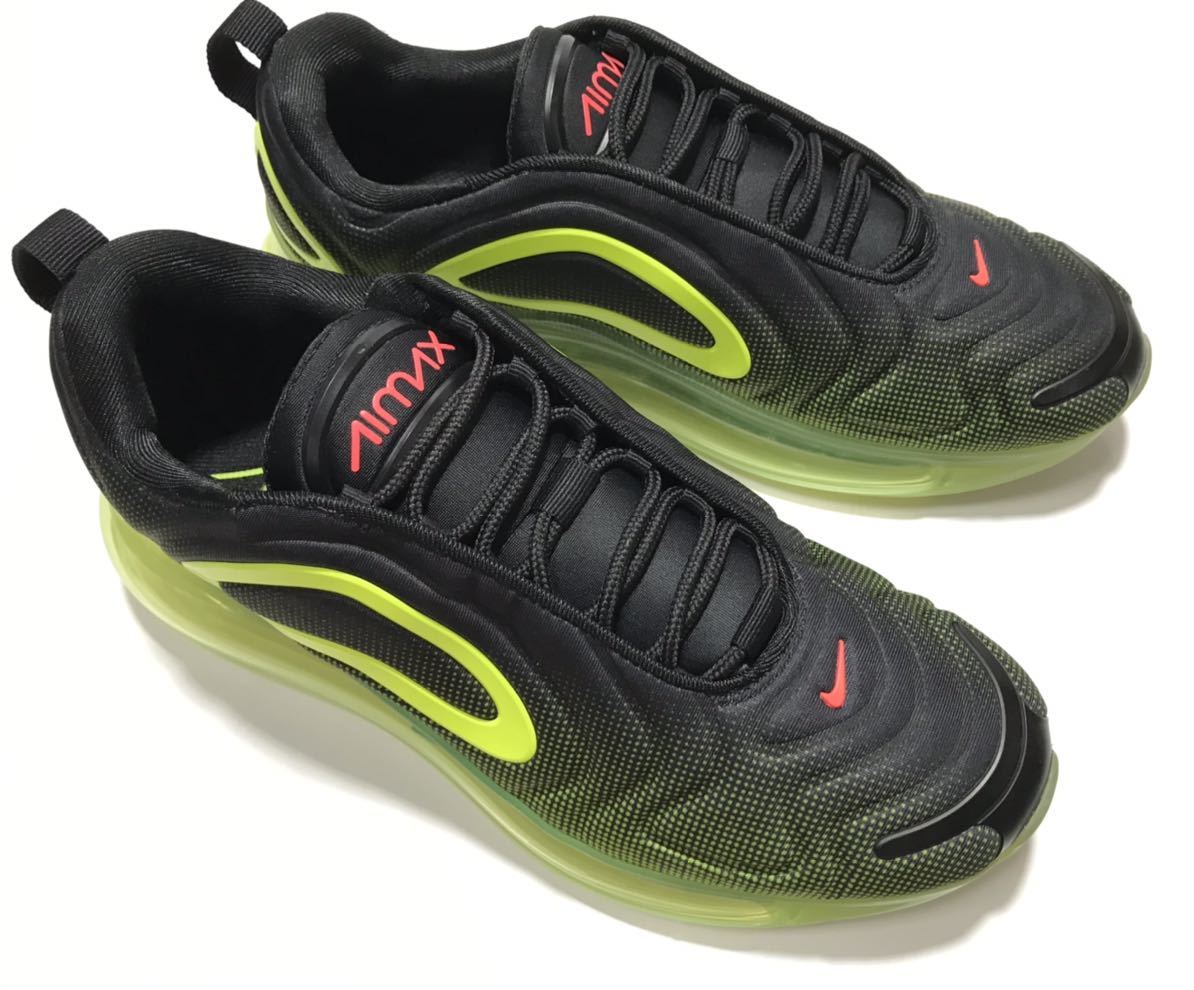 美品!! 2018製 NIKE ナイキ AO2924-008 AIR MAX 720 BLACK VOLT エアマックス 黒 x ボルト カラー 25cm US 7.0