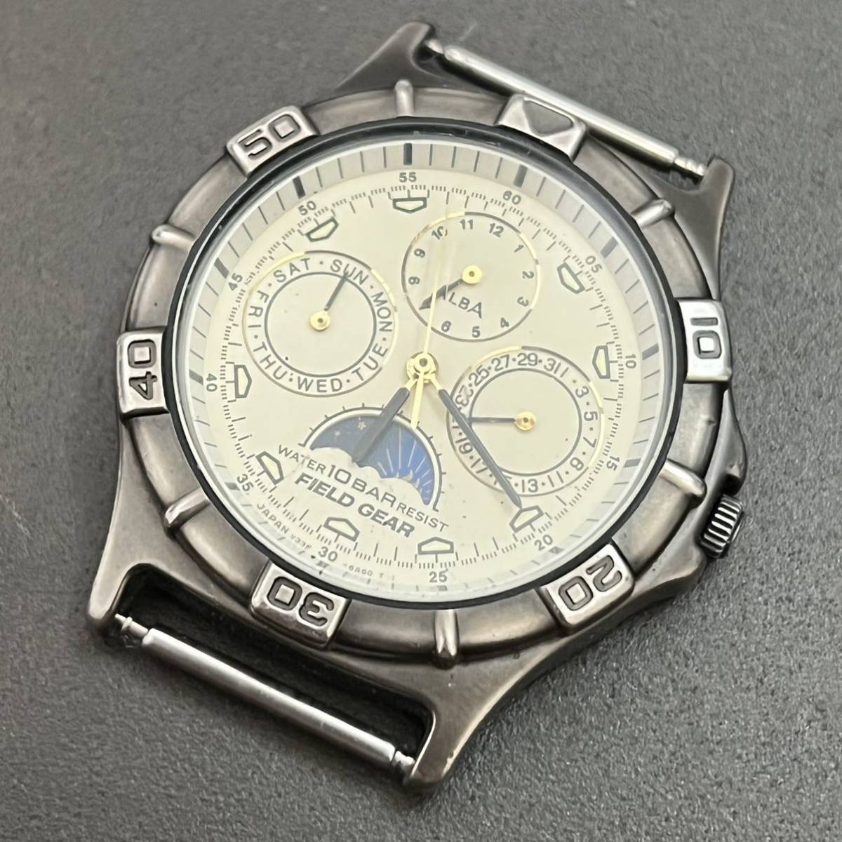 SEIKO セイコー ALBA FIELD GEAR サン&ムーン V33F-6A80 腕時計(アルバ 