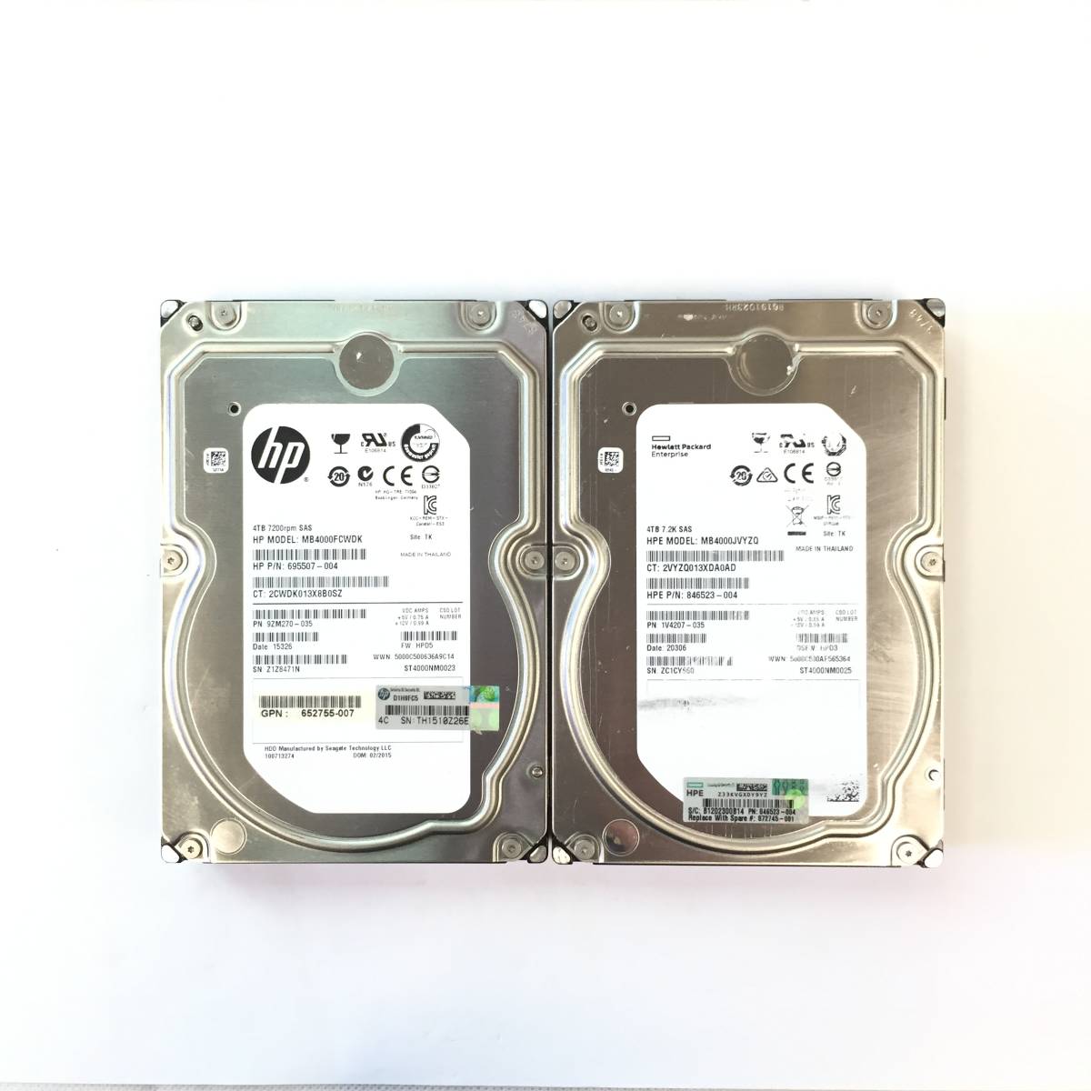 K5061667 HP 4TB SAS 7.2K 3.5インチ HDD 2点【中古動作品】 Digital