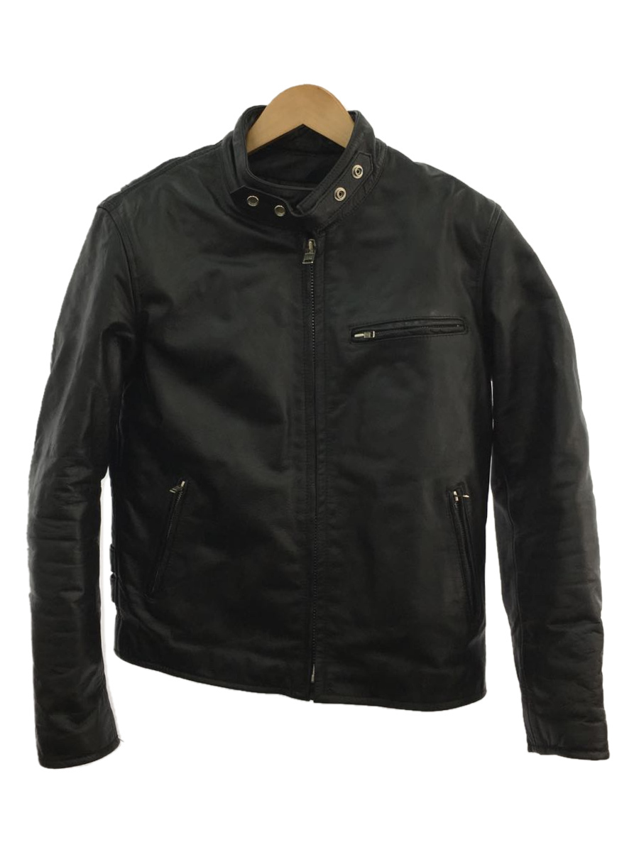 【希少!!ホースハイド】 PLEDGE シングルライダース 馬革 PLEDGE◇シングルライダースジャケット/46/馬革/ホースハイド/BLK