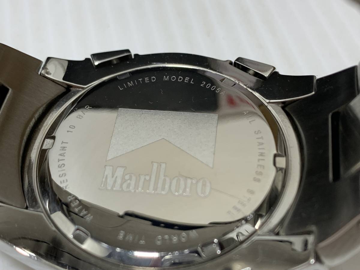 25012☆Marlboro マルボロ 2005A WARLD TIME Chronograph W.R.10 BAR 