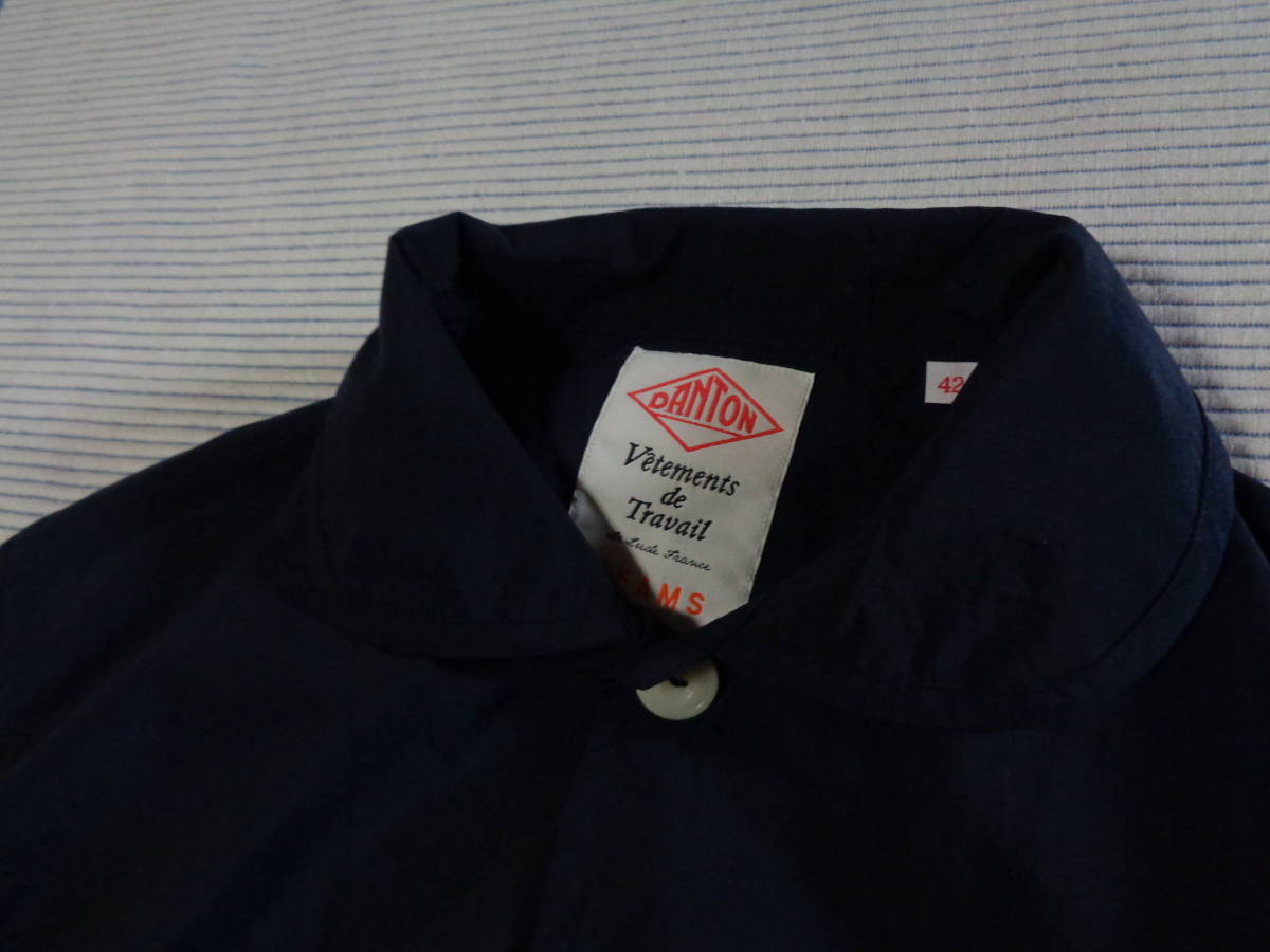 DANTON ダントン ウールモッサコート 42（XL） ネイビー 胡桃ボタン