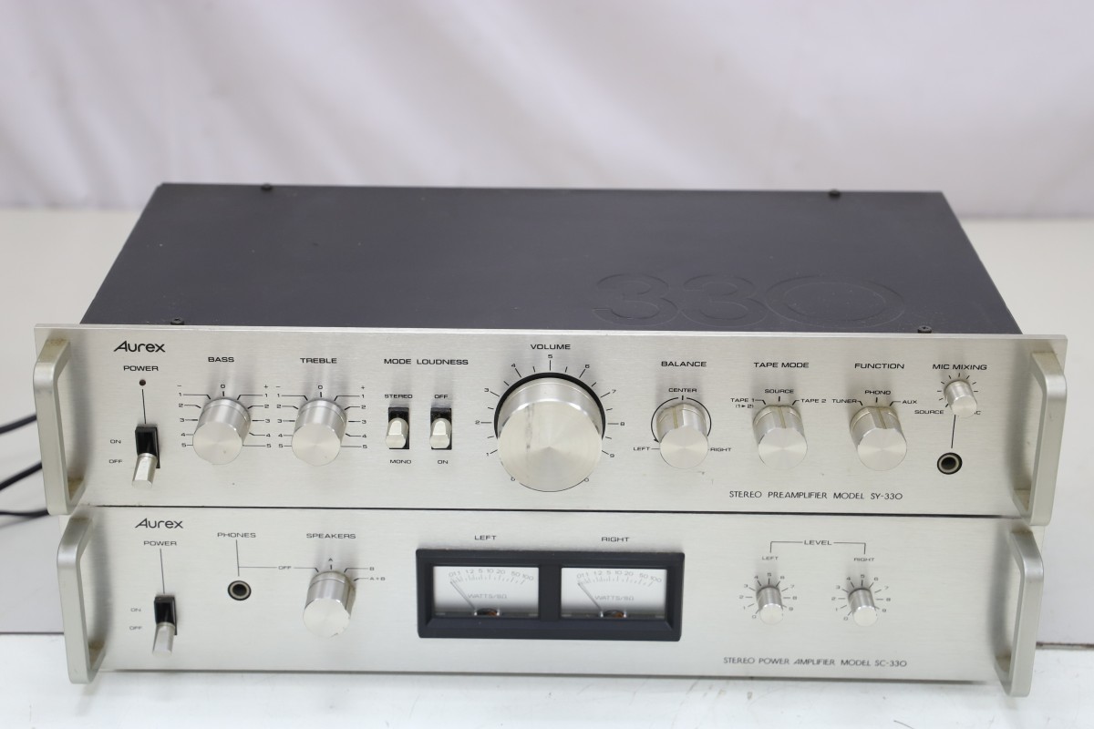 Aurex/オーレックス SY-330 SC-330 プリアンプ パワーアンプ 2台セット