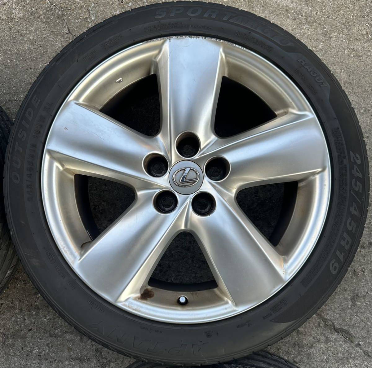 レクサスLS460 バージョンS純正19インチホイール19×8J PCD120 タイヤ 