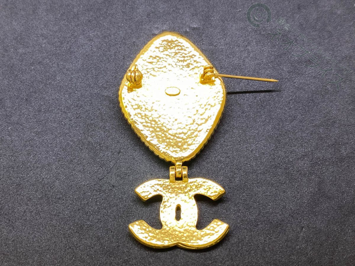 ◇S6941 CHANEL シャネル グリポア ココマーク スイング ブローチ 超美 