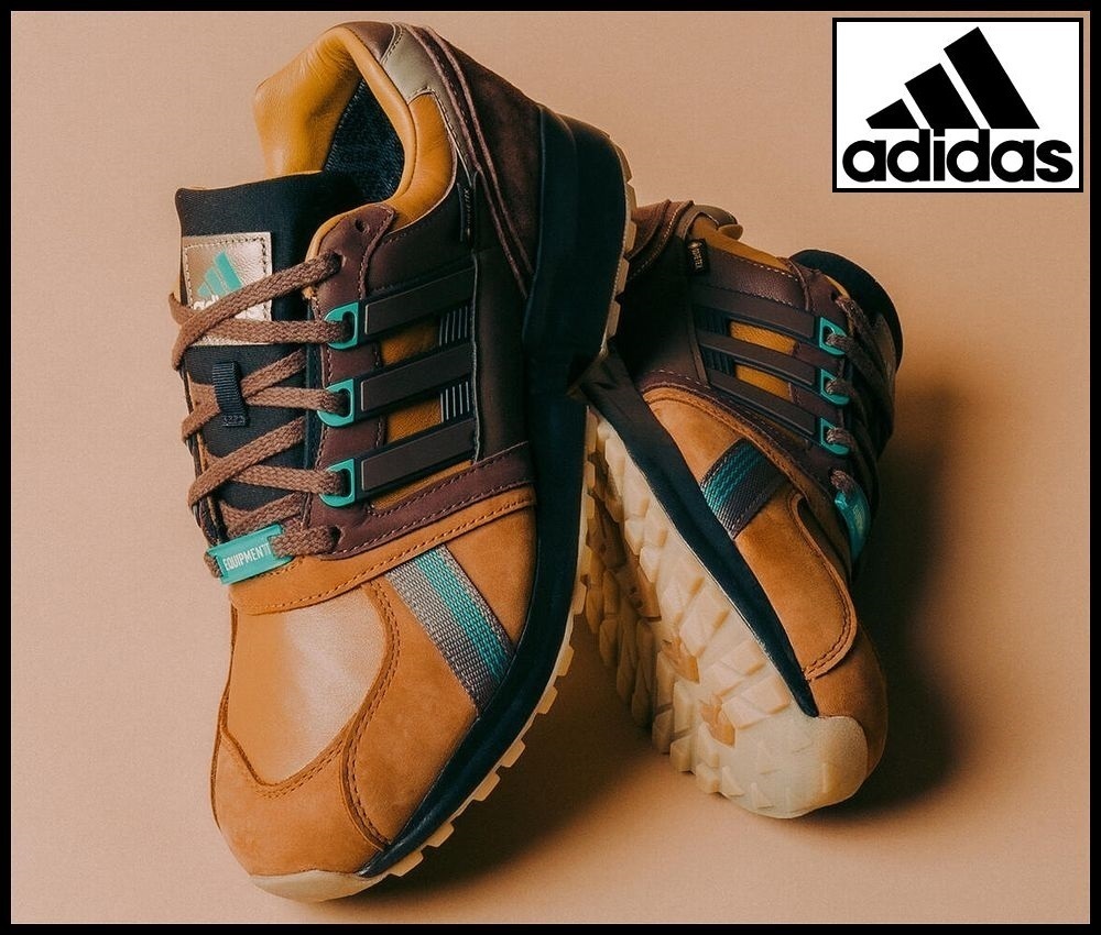 送無 新品 定価2.2万 adidas アディダス 22AW GX3618 エキップメント CSG 91 GTX ゴアテックス レザー スニーカー トレッキング 茶 26.5 ⑪