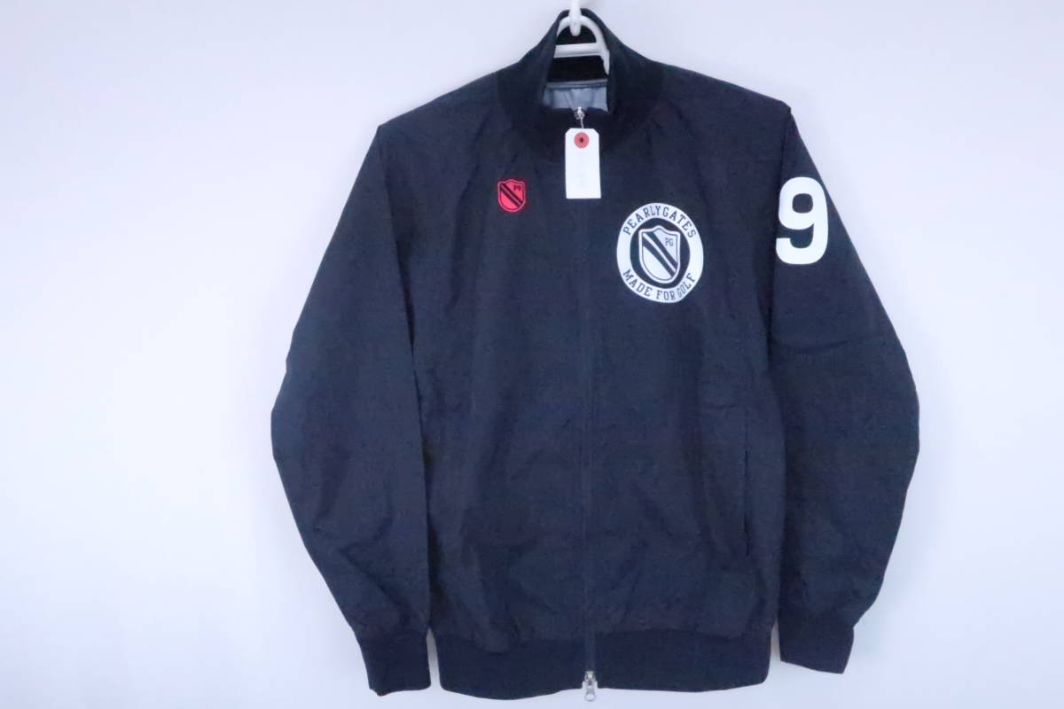 【美品】PEARLY GATES(パーリーゲイツ) フルジップナイロンブルゾン 黒赤 レディース 0 055-6120252 ゴルフウェア 2211-0209 中古