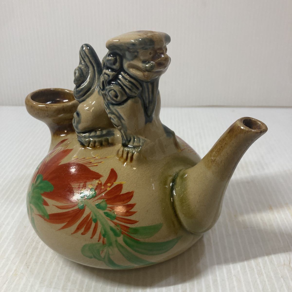 九谷焼 唐獅子 玉乗り獅子 剣獅子 魔除け 縁起物 高さ31cm 美品 九谷焼
