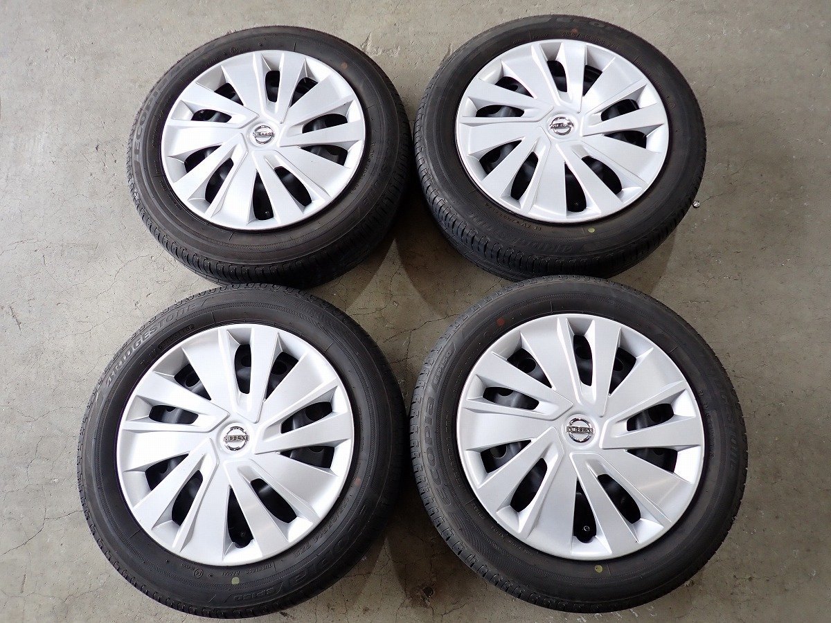 QR5955【送料無料155/65R14】日産純正 MG33S モコ等 中古夏タイヤスチールセット ワゴンR 等にも★14×4.5J 100/4H ET約45★