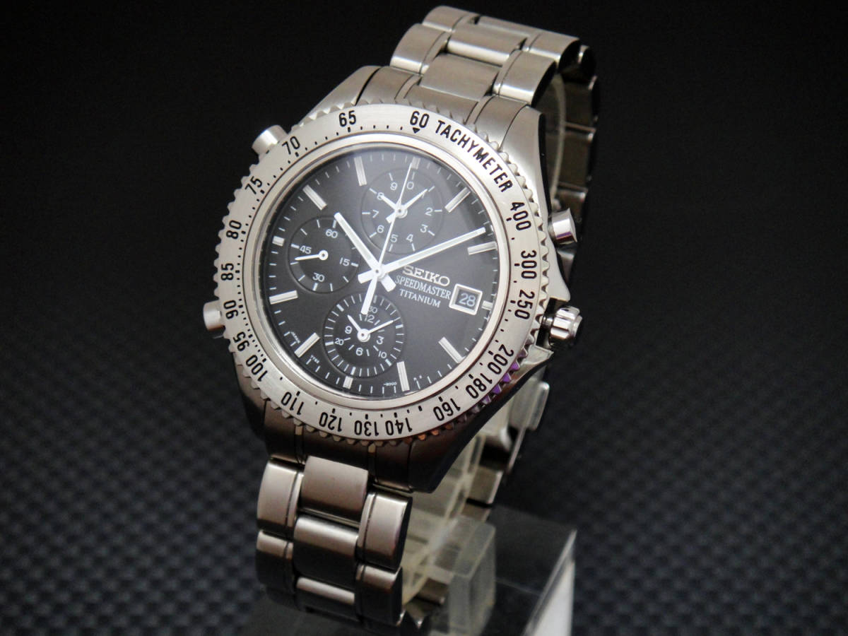 SEIKO 7T52-8000 SBBT029 スピードマスター TITANIUM 世界初1/100秒