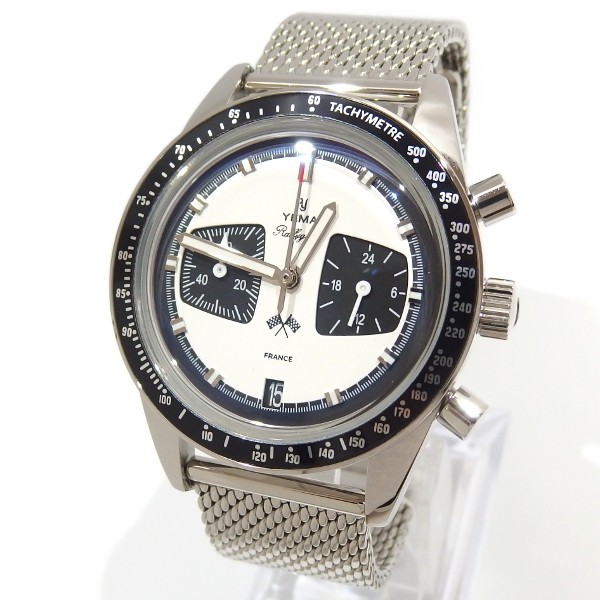 極美品☆YEMA Rallygraf Meca-Quartz Panda YMHF1580-BM クロノグラフ  