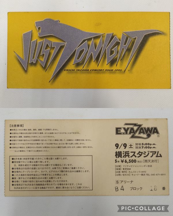 矢沢永吉 コンサート記念 半券 チケット 東京ナイト/YES/WILD HEART