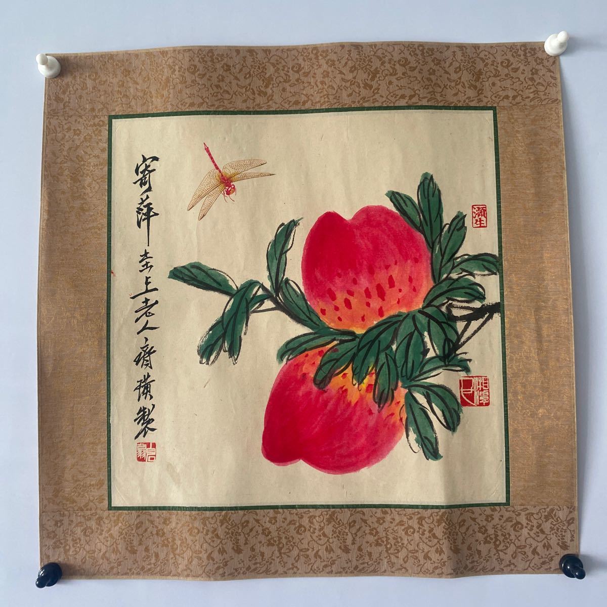 掛け軸 肉筆 真作掛軸 紙本 合せ箱付 R10042 ☆旧家蔵出し・時代物